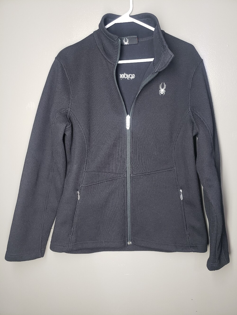 Spyder Women's Cable-Knit Full-zip Fleece Jacket Black Size XL 2012